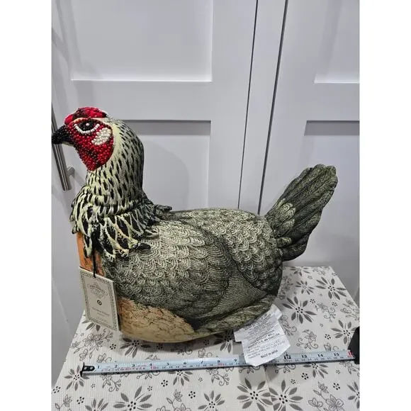 NWT John Derian for Target Chicken Pillow – Beaded Decorative Accent - Picture 9 of 10